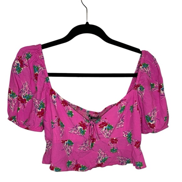 Zara Pink Floral Crop Top - Picture 1 of 5